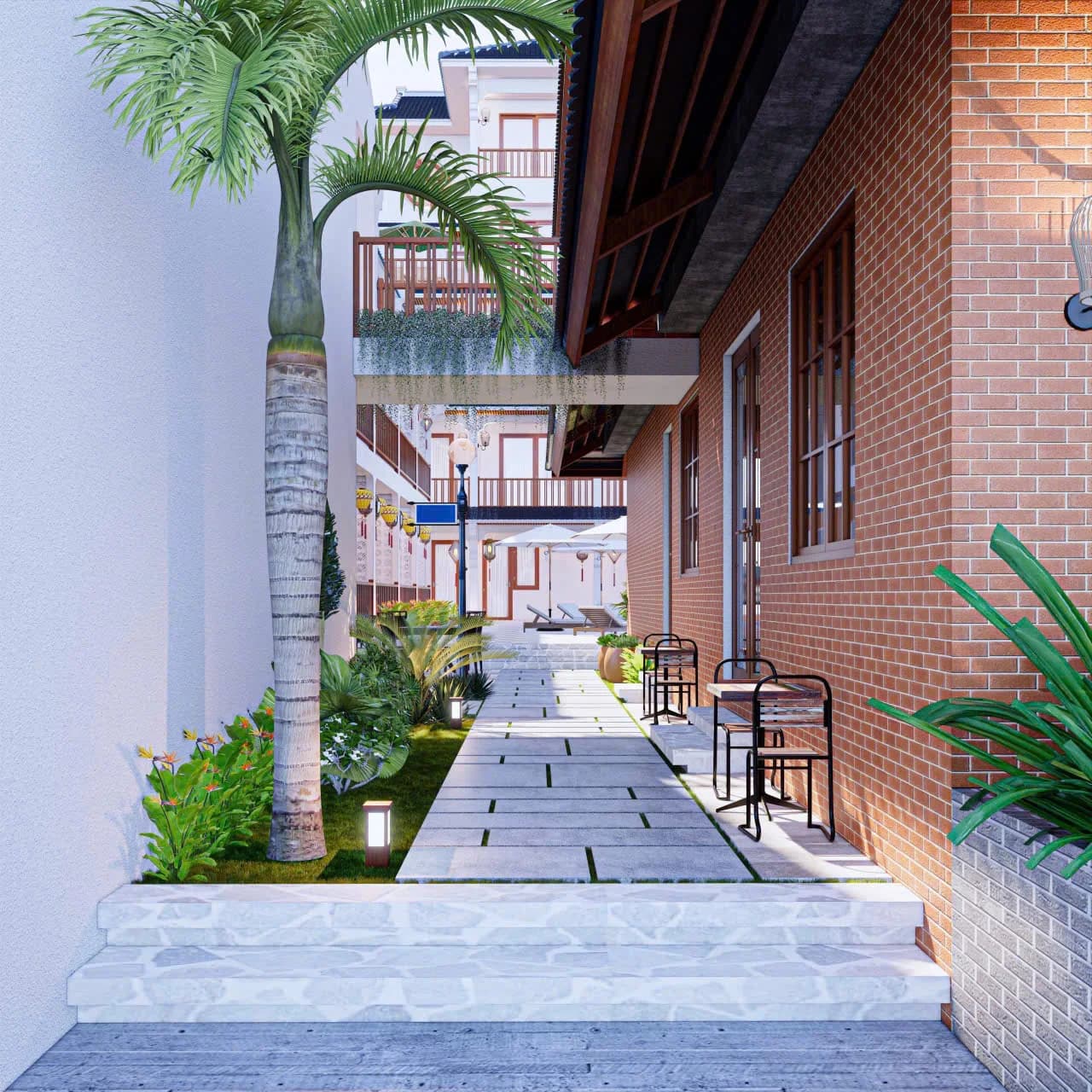 Phối cảnh Long Beach Resort — Lối dạo trong khuôn viên